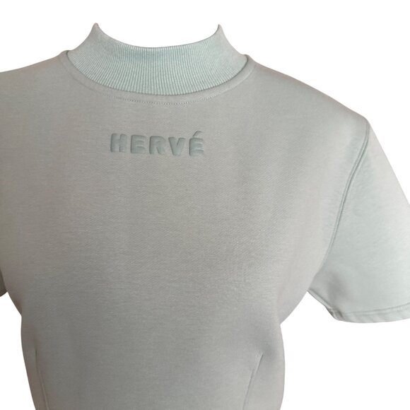 Hervé By Herve Leger Womens Mint Green Cropped Turtleneck Sweater S - Picture 2 of 6